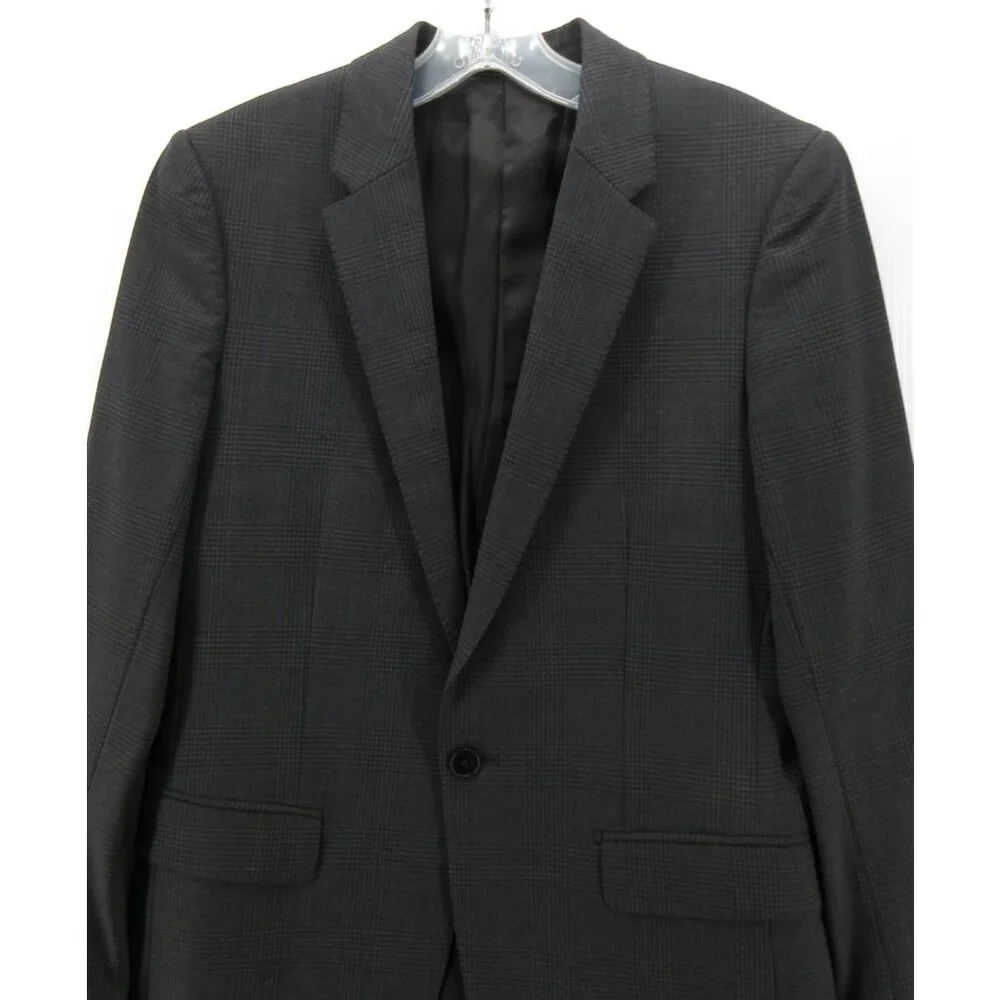 Theory Sport Coat 36 Blazer Wool Blend Glen Plaid Jacket Classic *